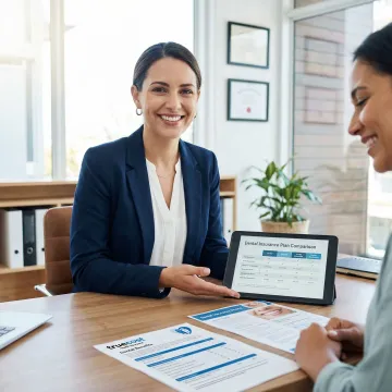 Insurance advisor reviewing dental plan options with Montana client