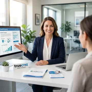 Customer service representative assisting client with HealthSpring insurance inquiries