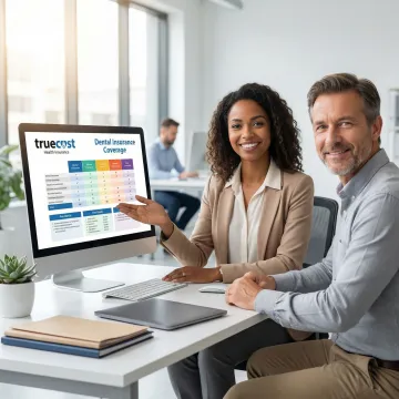 Licensed advisor helping client compare dental insurance plans