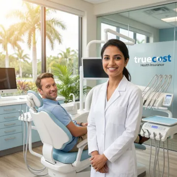 Dentist examining patient with modern dental equipment in Florida clinic
