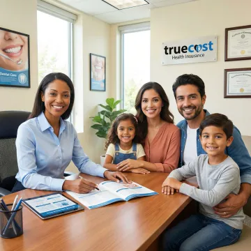 Happy Canton, MI family smiling with healthy teeth after dental checkup