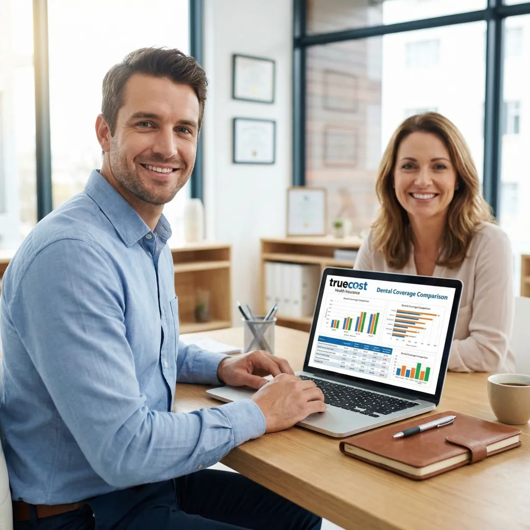 Licensed insurance advisor reviewing dental plan options with Canton client