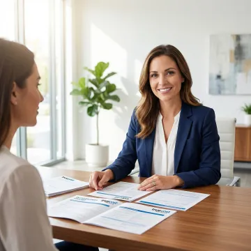 Patient consulting with dental insurance advisor about surgical procedure coverage