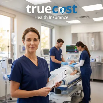 Patient receiving immediate medical attention in urgent care facility with healthcare team