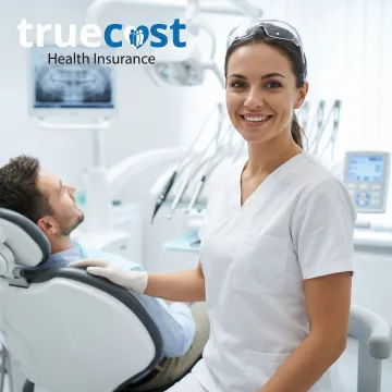 Patient receiving urgent dental care consultation