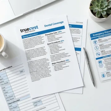 Dental insurance coverage documents and emergency care information