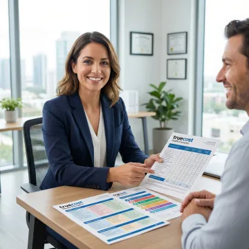 Insurance advisor explaining health plan benefits to client