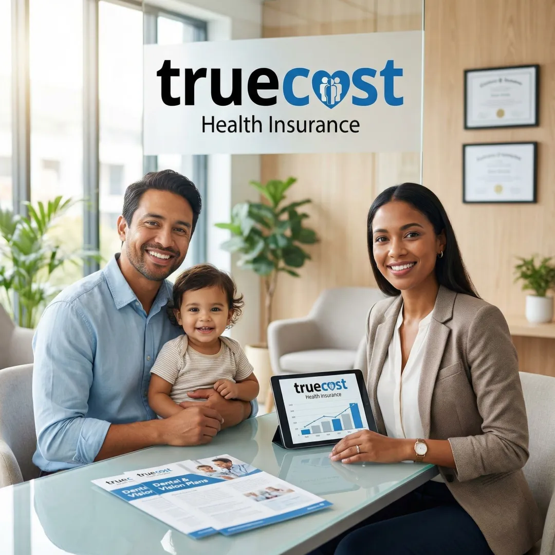 Parent and child reviewing dental insurance benefits with advisor