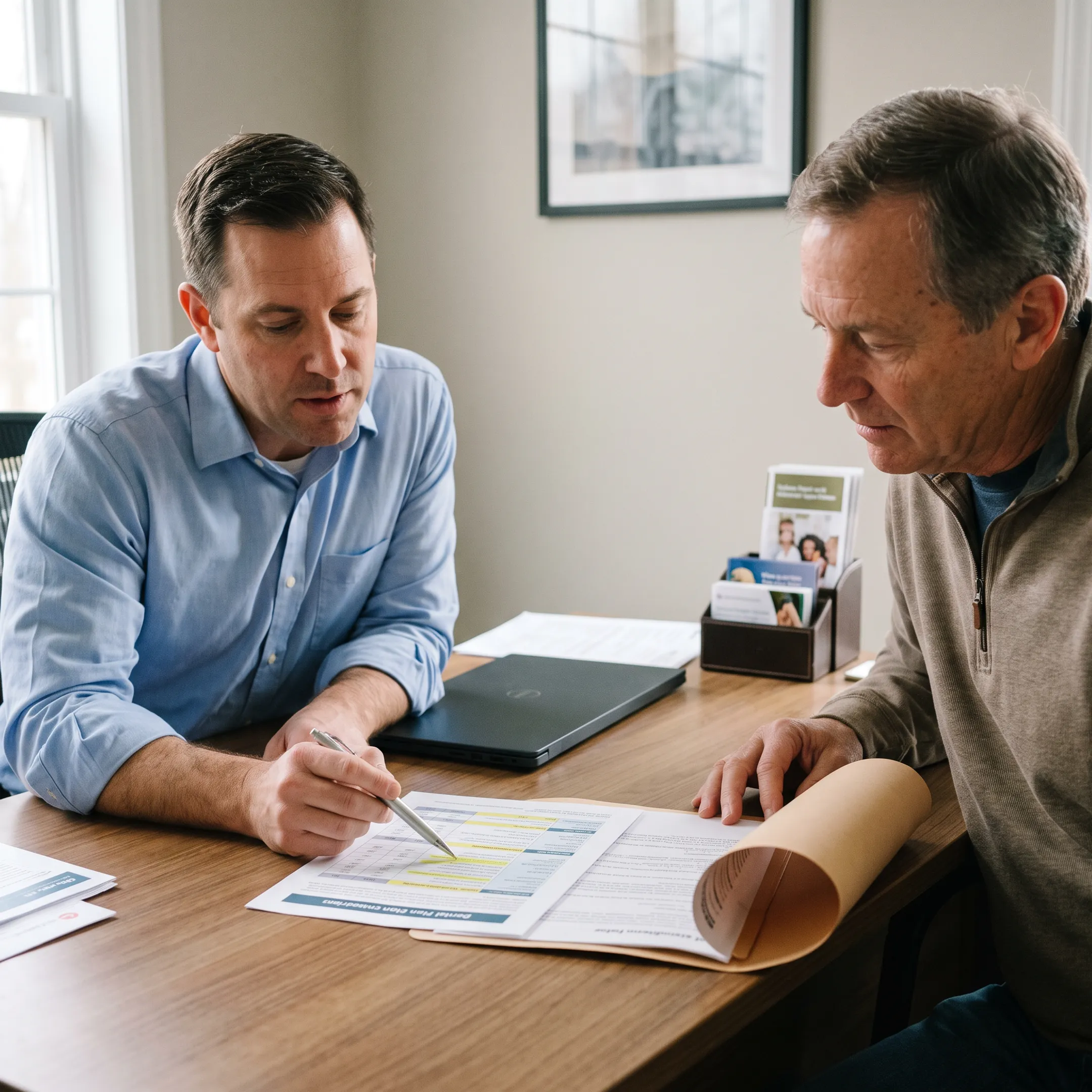 Advisor reviewing dental insurance options with a New Jersey customer