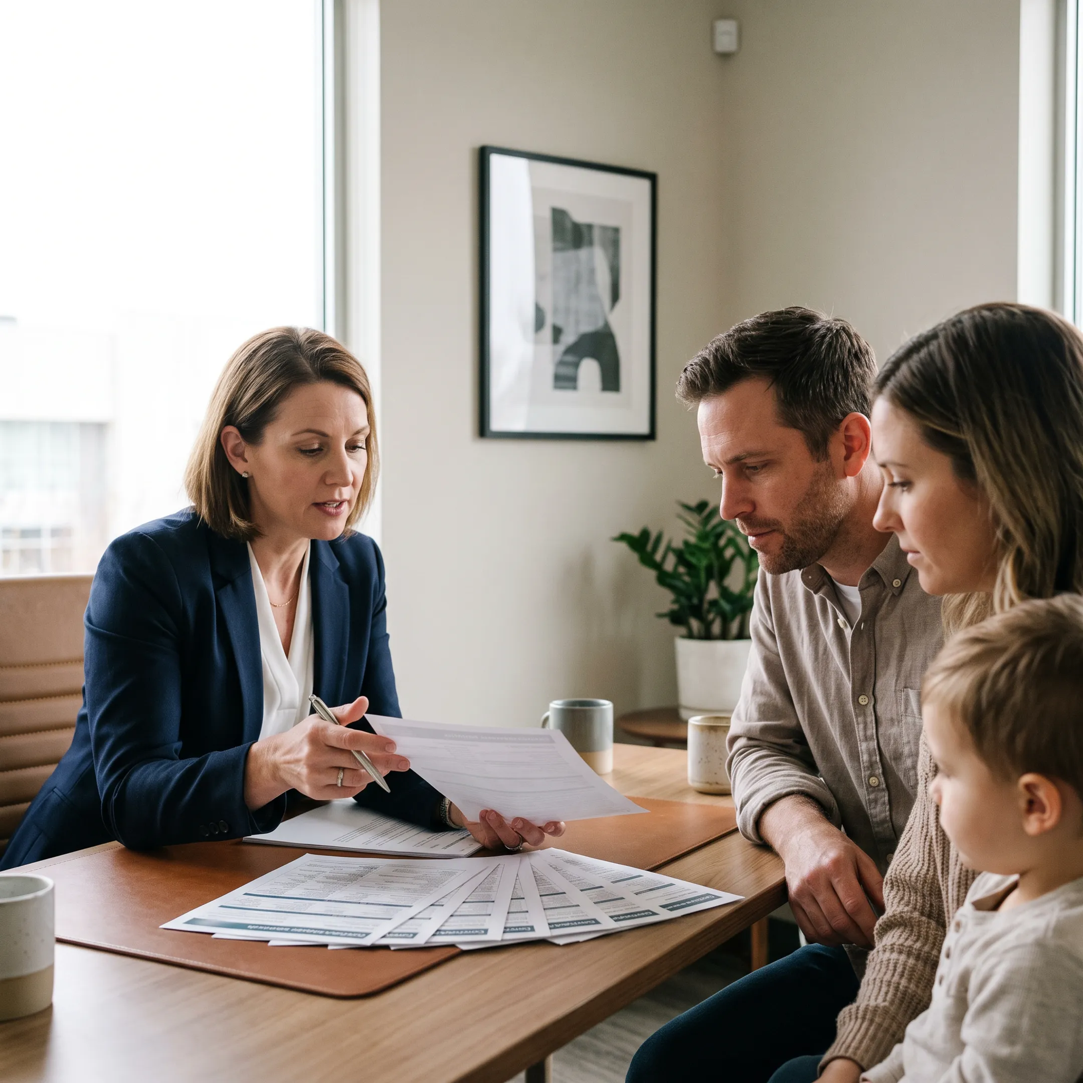Tennessee family reviewing dental insurance options with an advisor