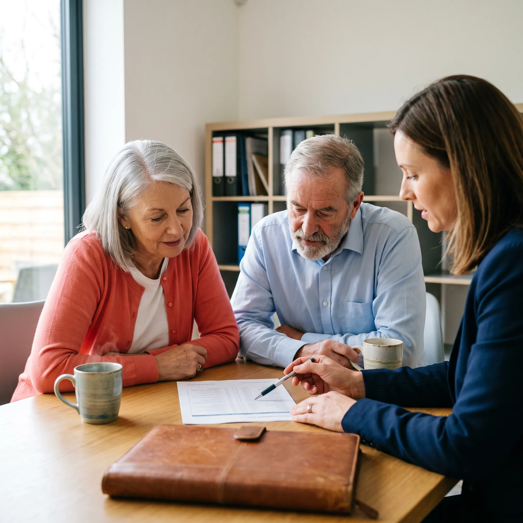 Senior reviewing dental insurance options with an advisor