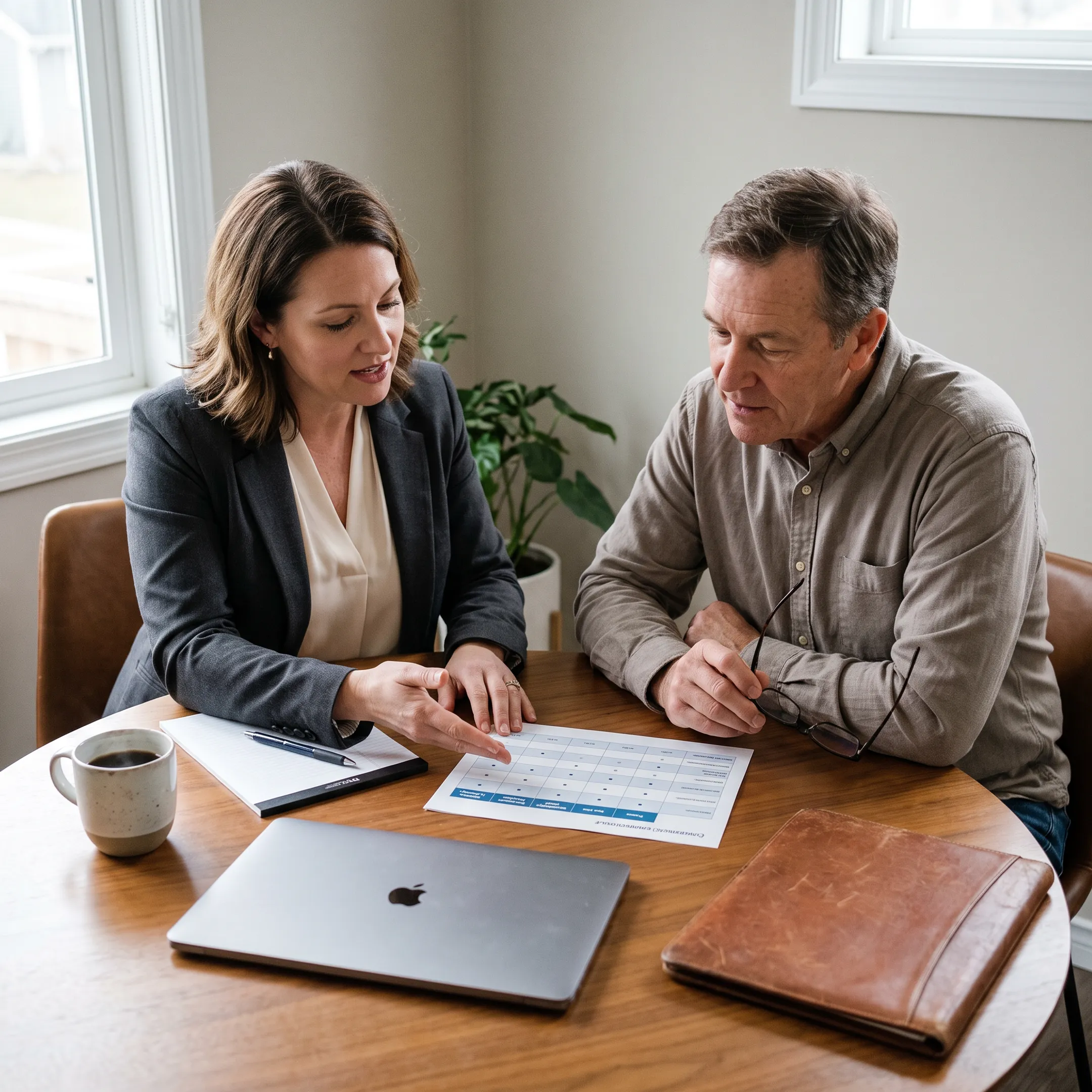 Insurance agent explaining dental plan benefits
