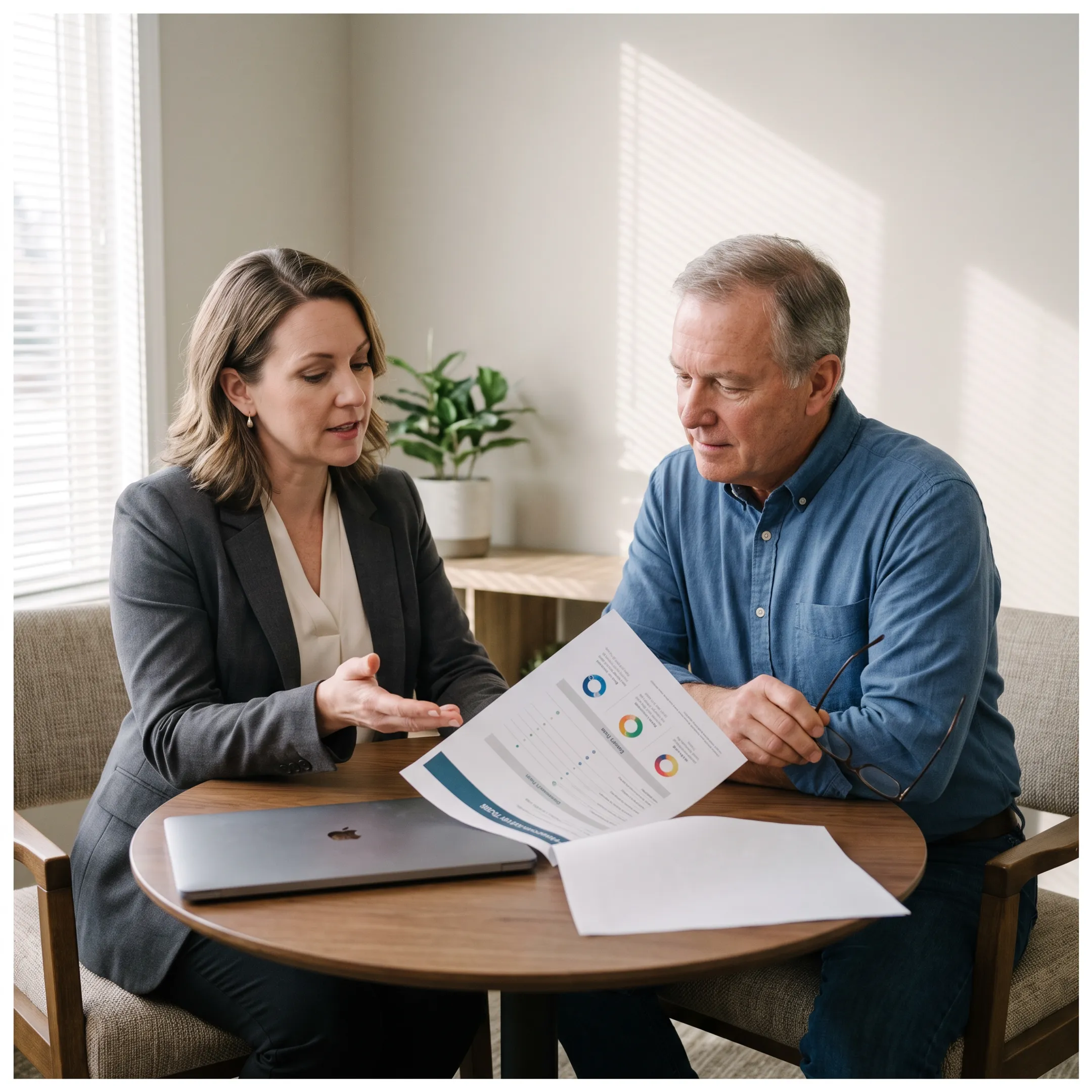 Advisor explaining dental insurance benefits to a client