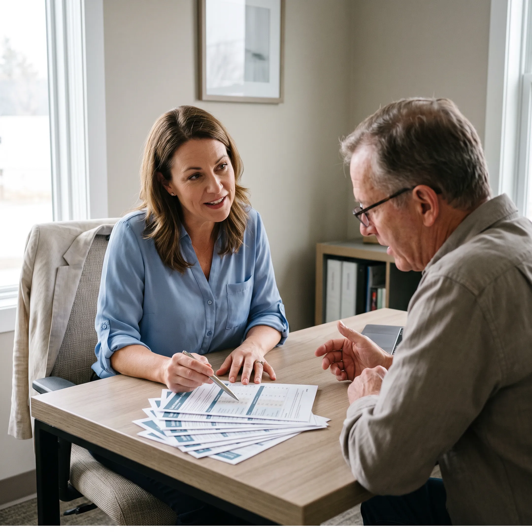 Advisor discussing dental insurance options with a New Mexico resident