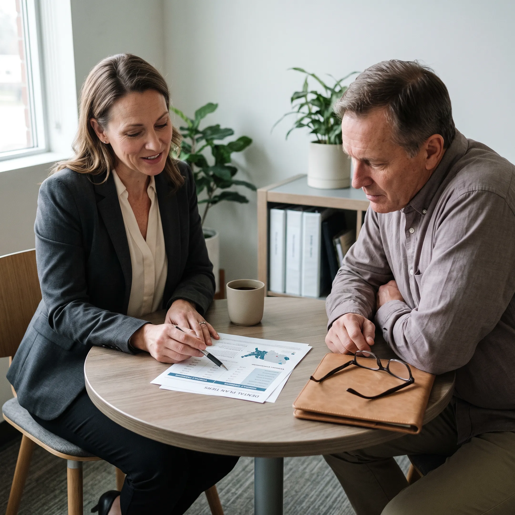 Advisor explaining dental coverage choices