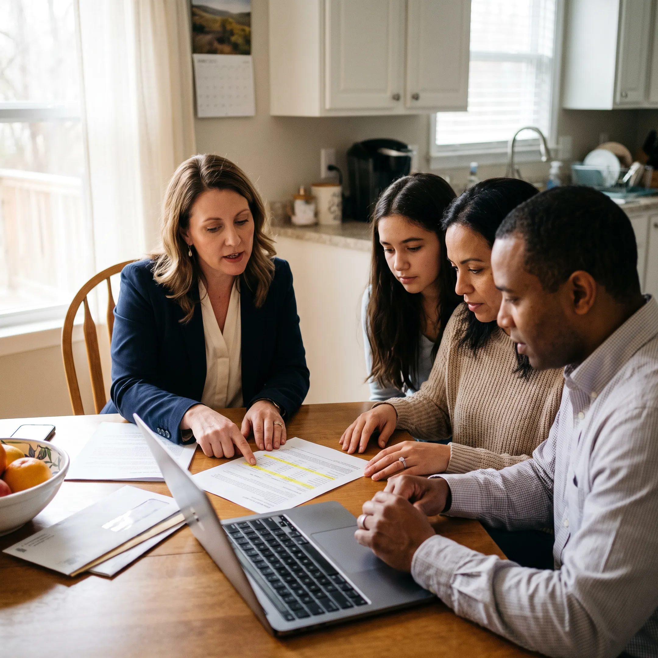 Agent discussing dental insurance options with a Nevada family