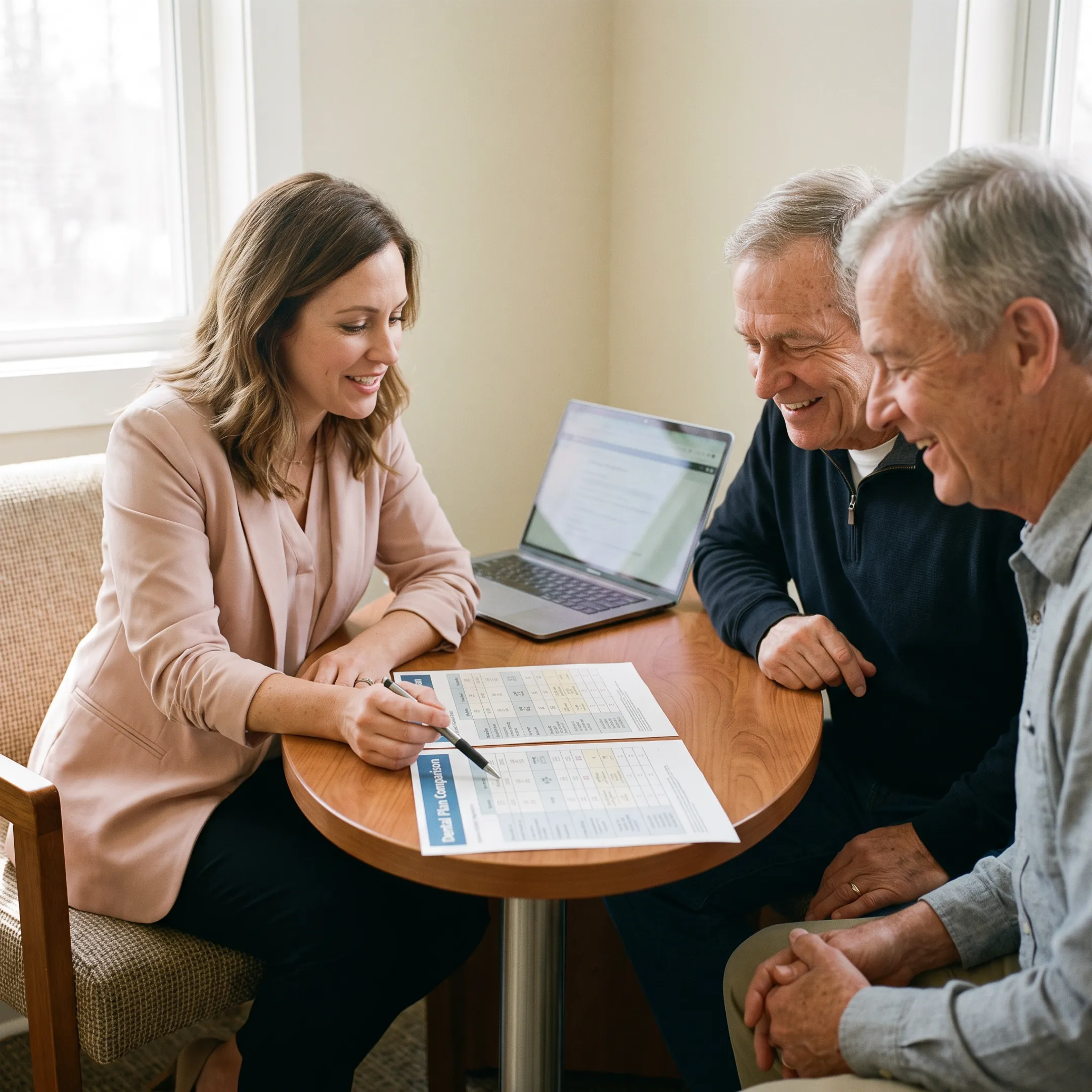 Advisor explaining dental insurance benefits