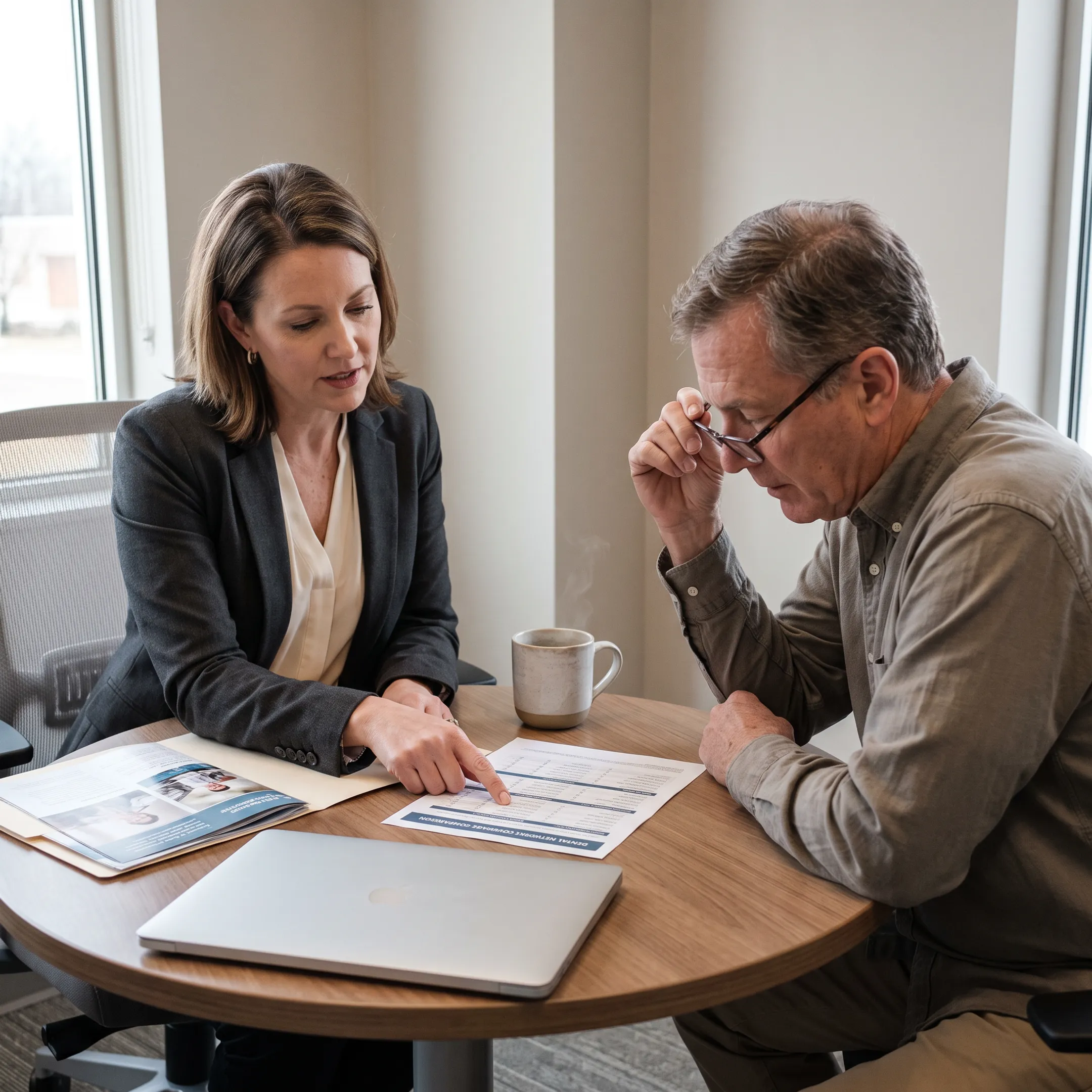 Advisor explaining dental insurance coverage