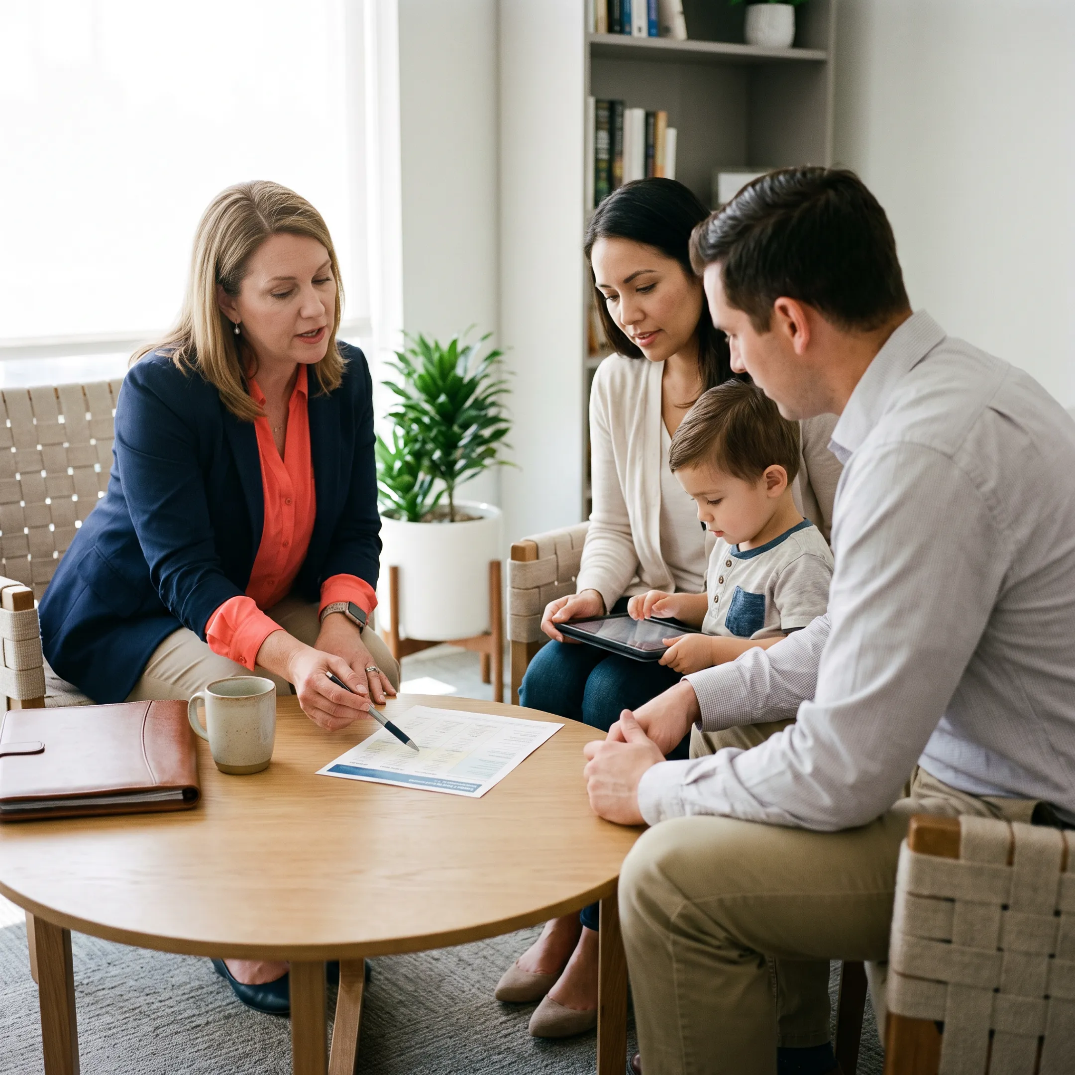 Florida family reviewing dental insurance options with an advisor
