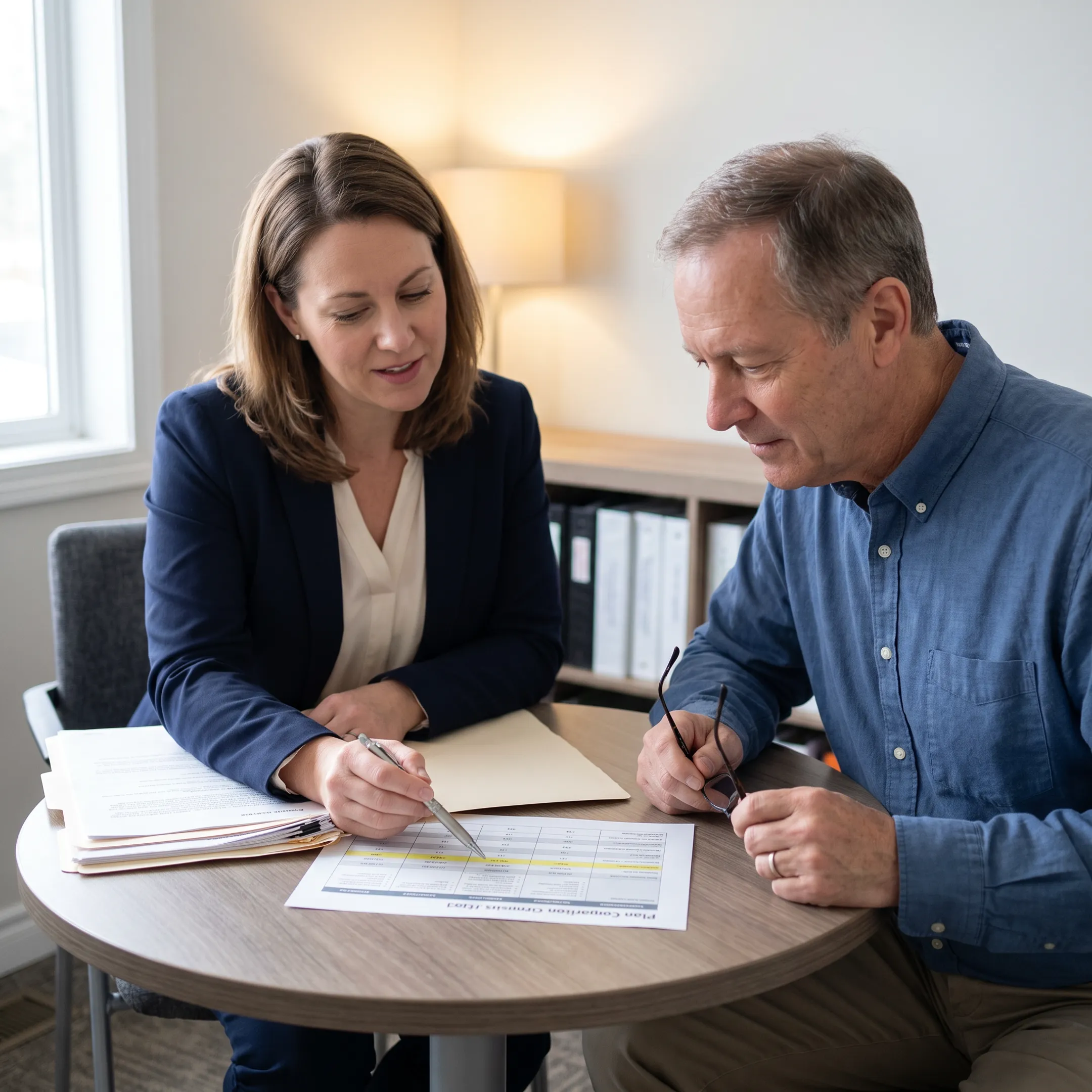 Advisor explaining dental insurance plan benefits