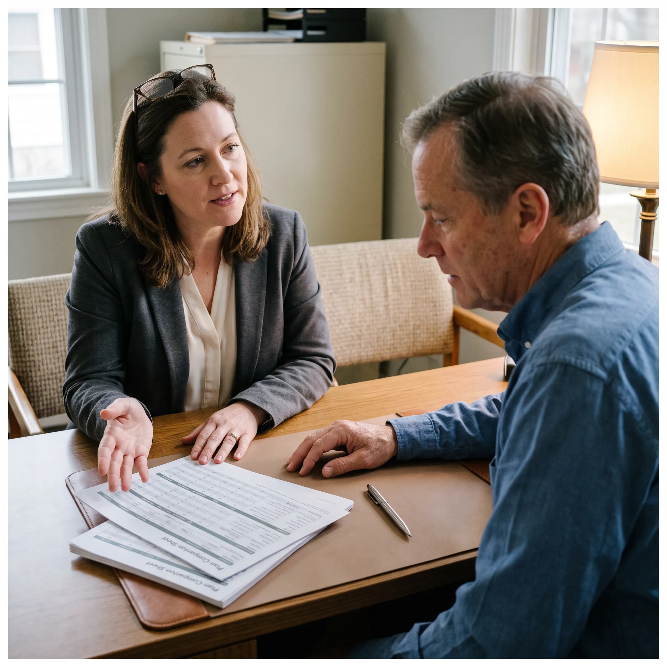 Advisor explaining dental insurance coverage options