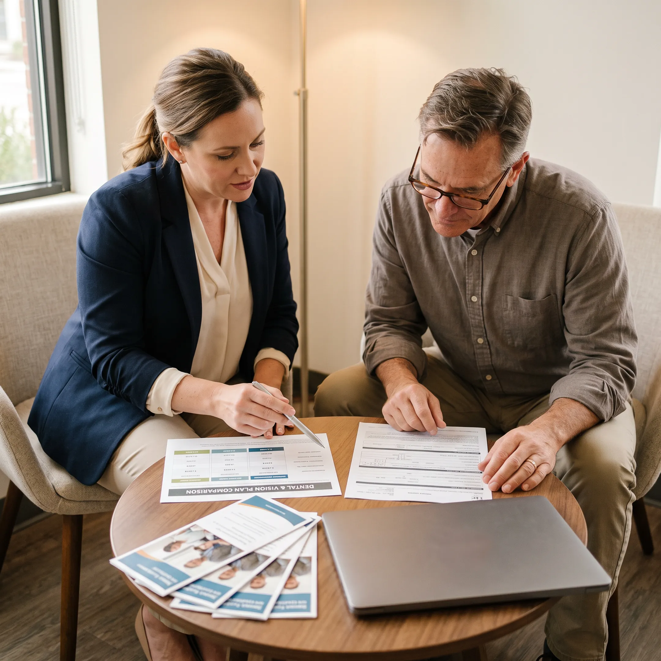 Customer reviewing insurance coverage with an advisor