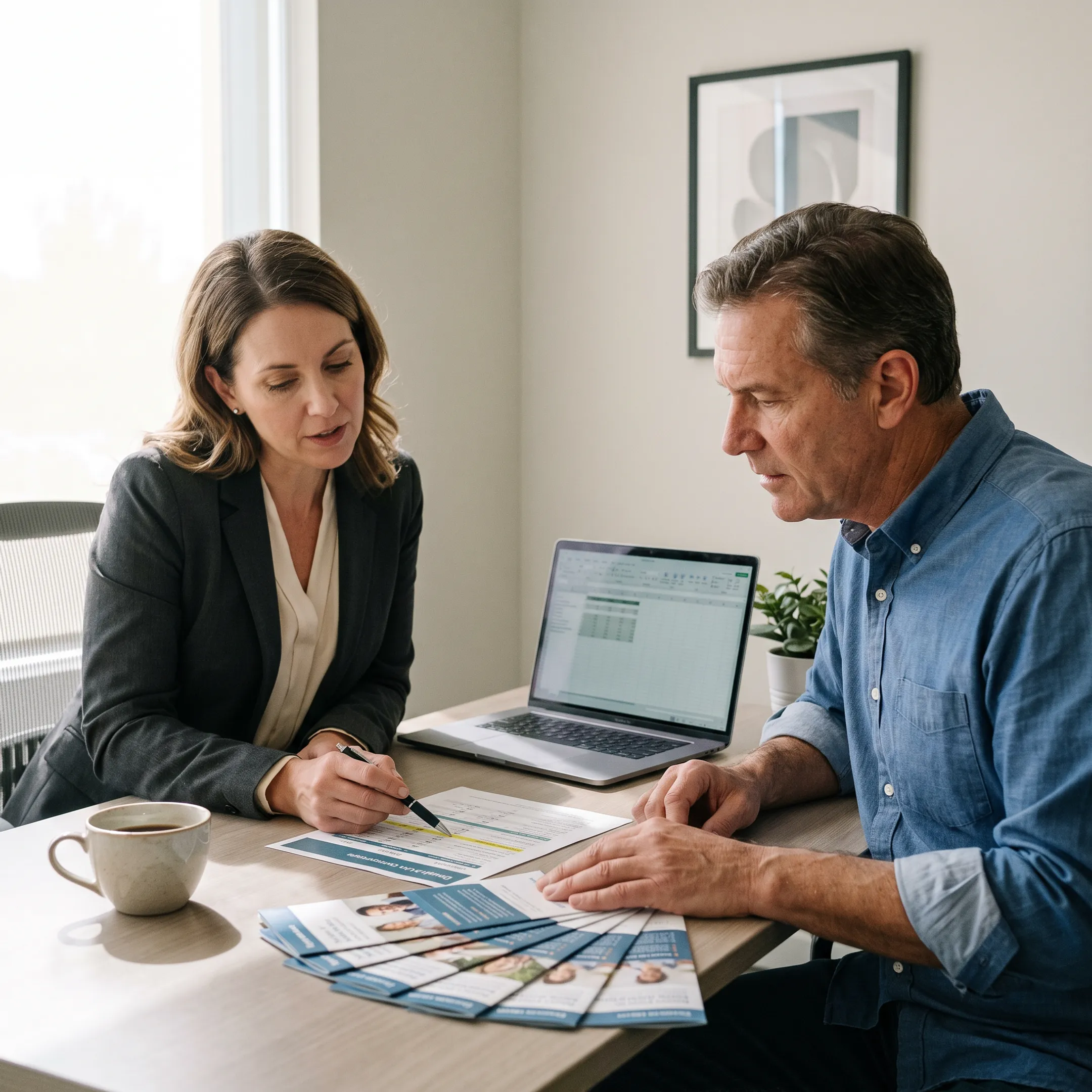 Advisor discussing dental insurance options with a client