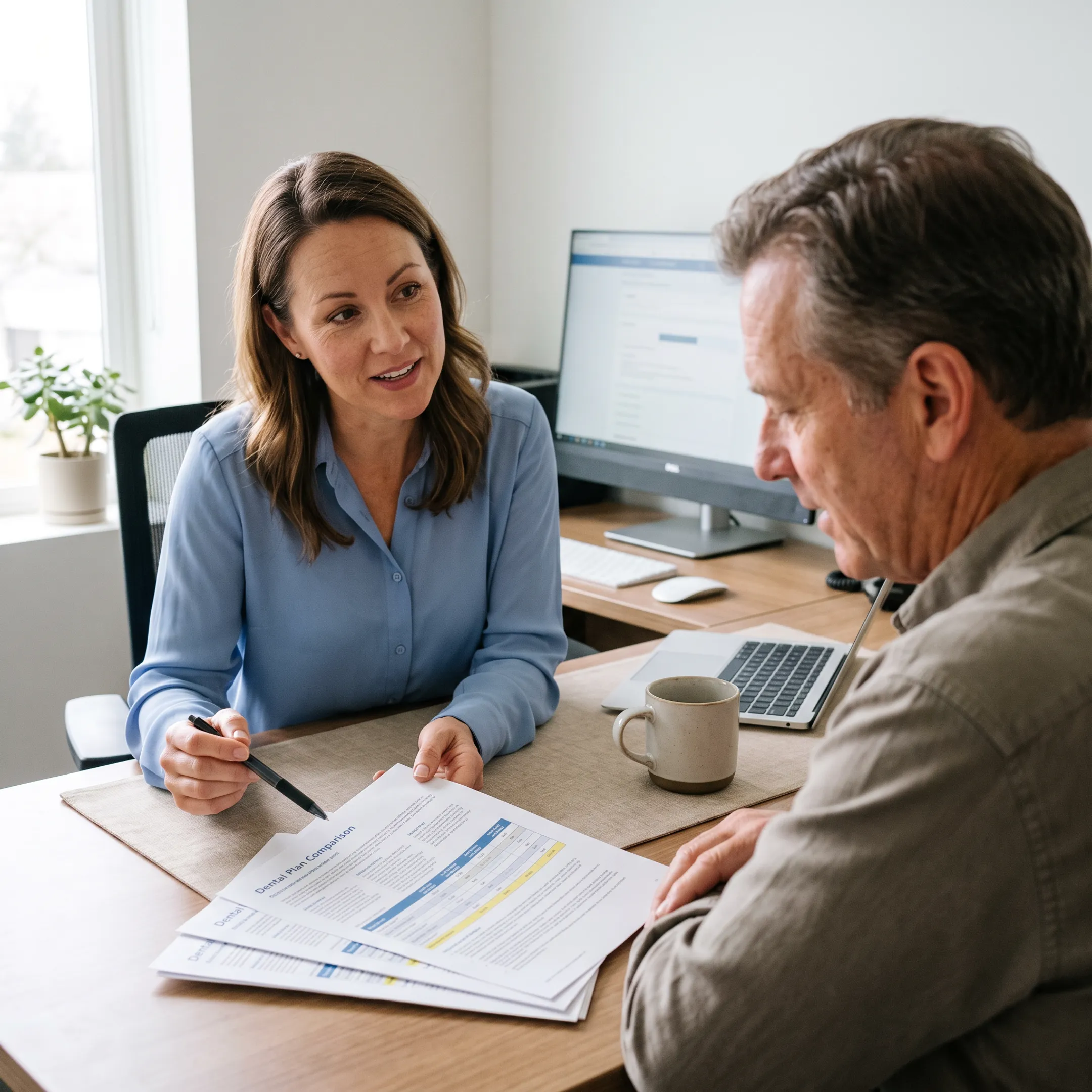 Advisor discussing dental insurance options with a North Dakota customer