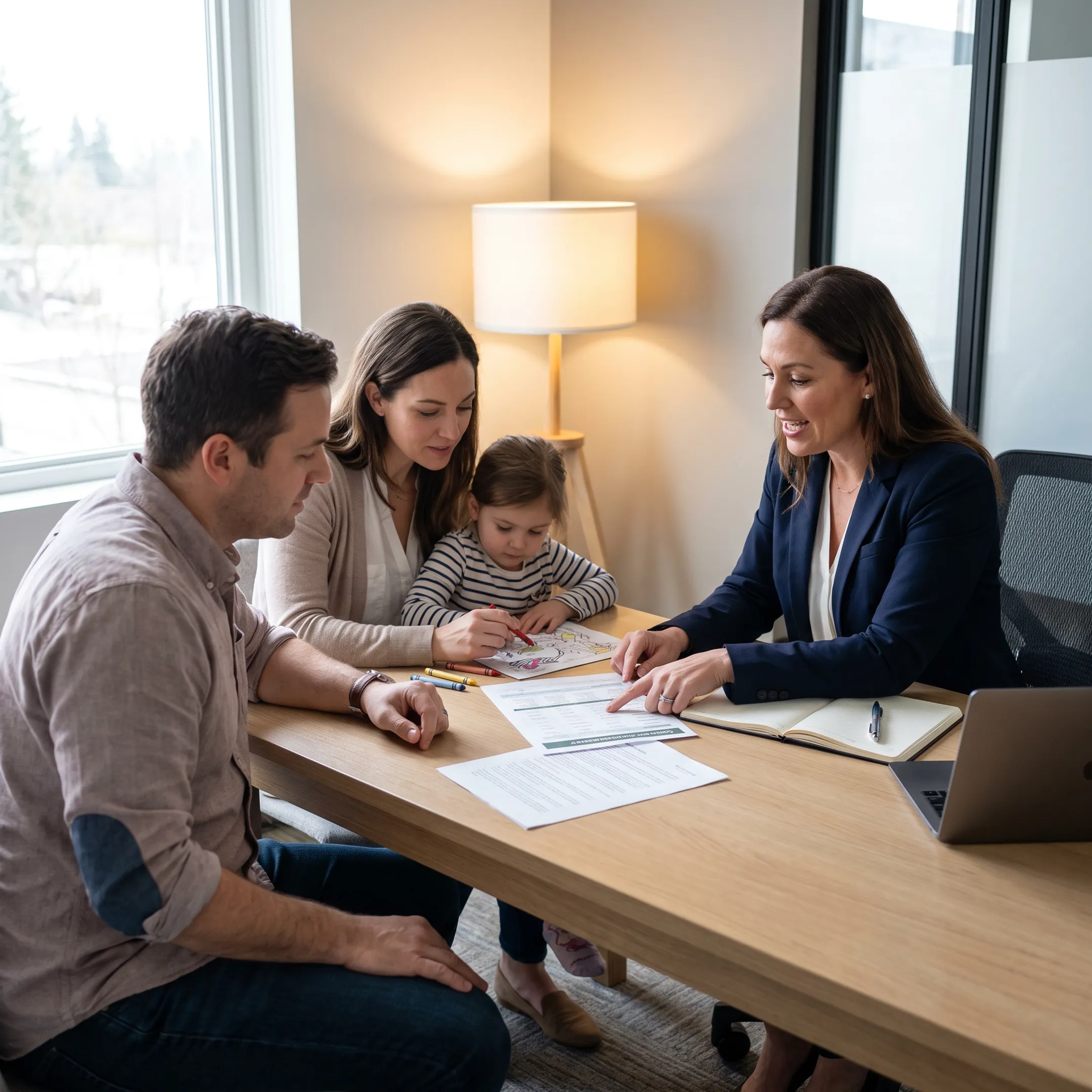 Family reviewing dental insurance options with an advisor