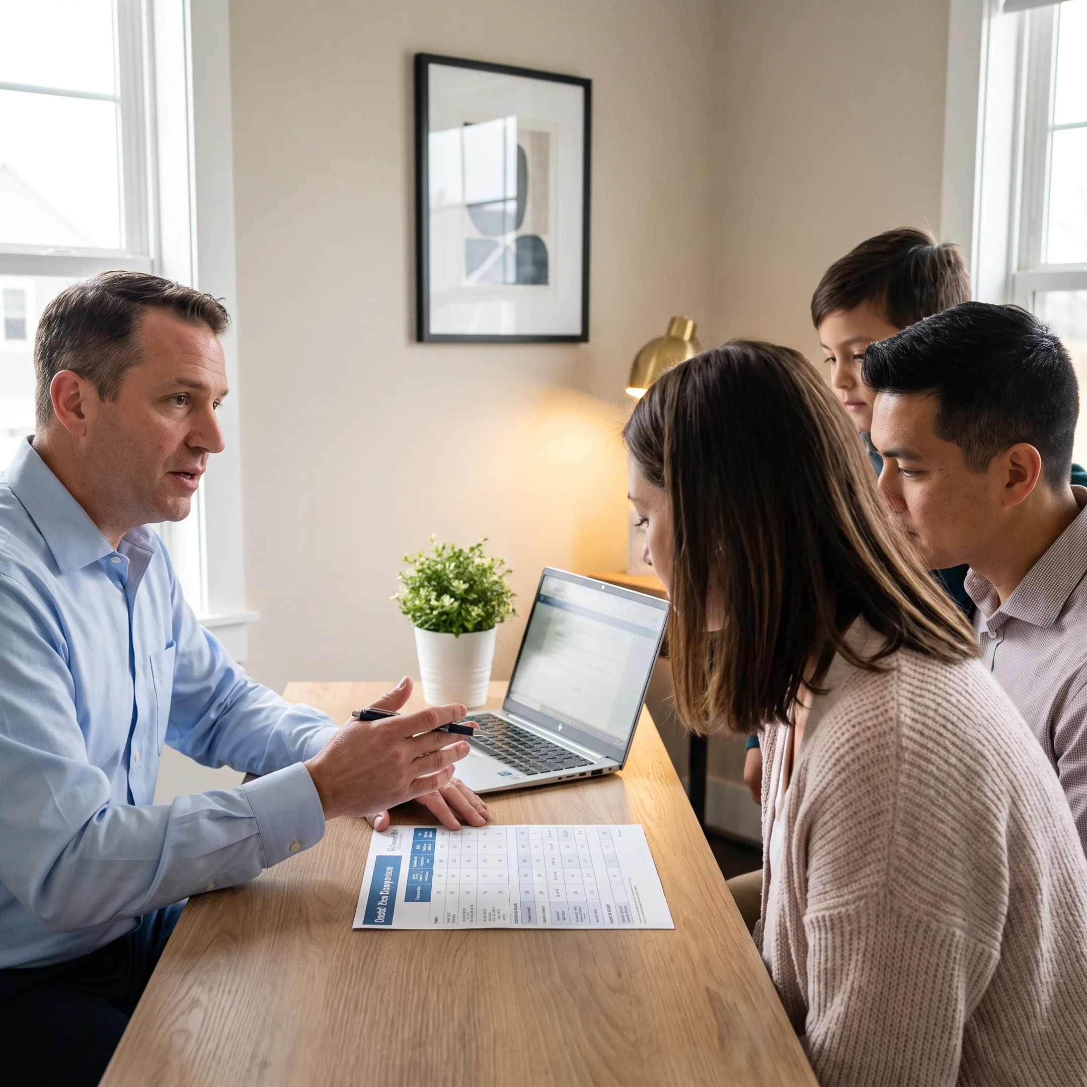 Licensed agent helping a family compare dental insurance plans