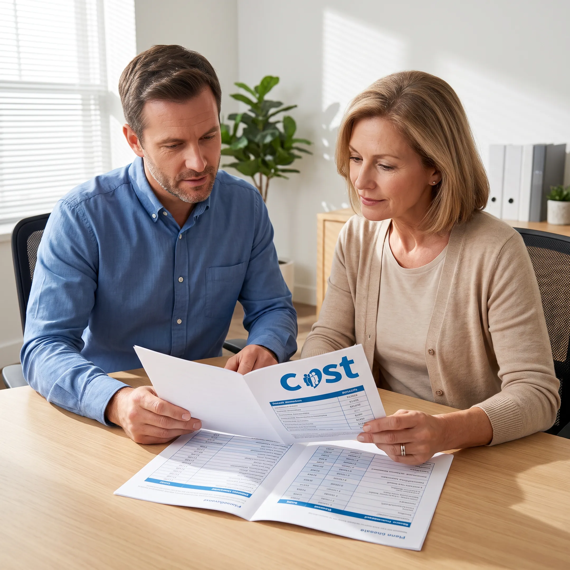 Customer reviewing dental insurance plan choices with an advisor