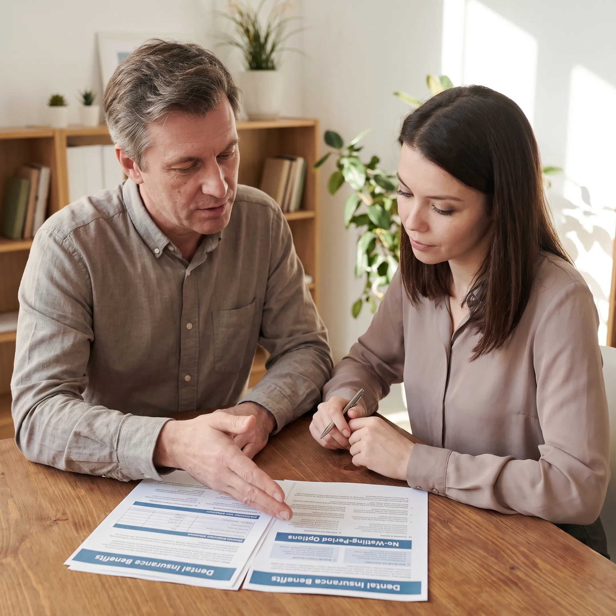 Advisor explaining dental plan benefits