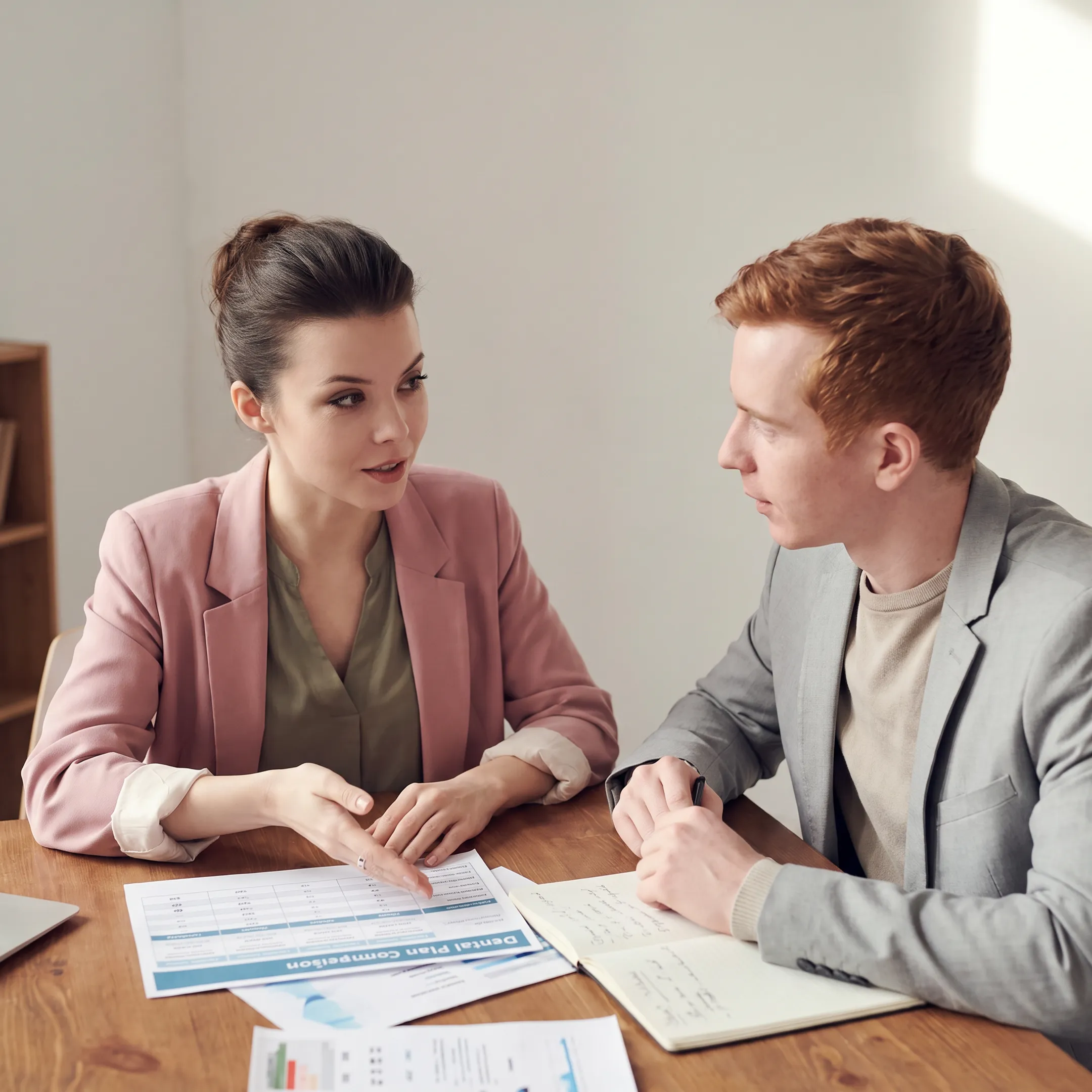 Advisor explaining dental plan details