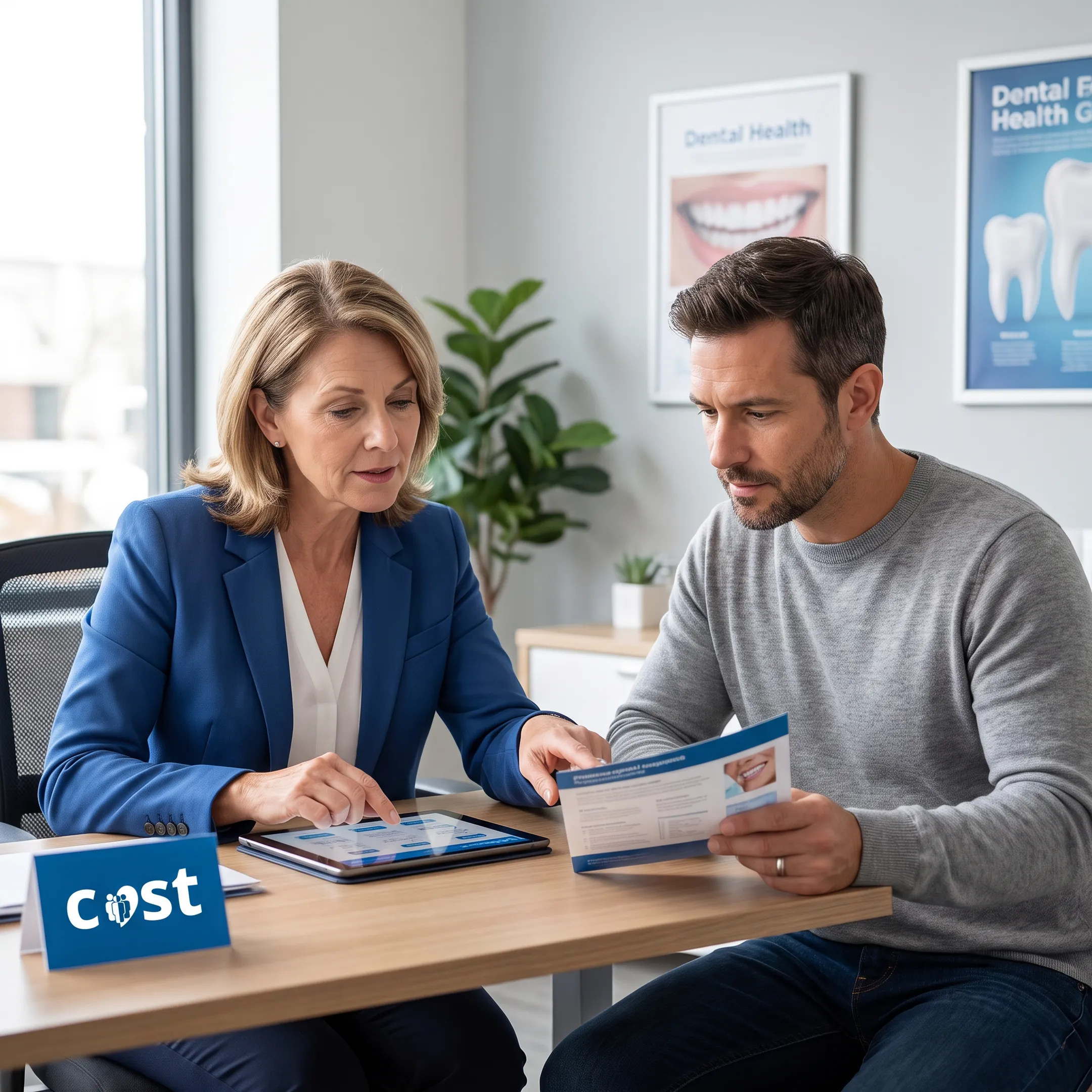 Advisor explaining dental insurance coverage options