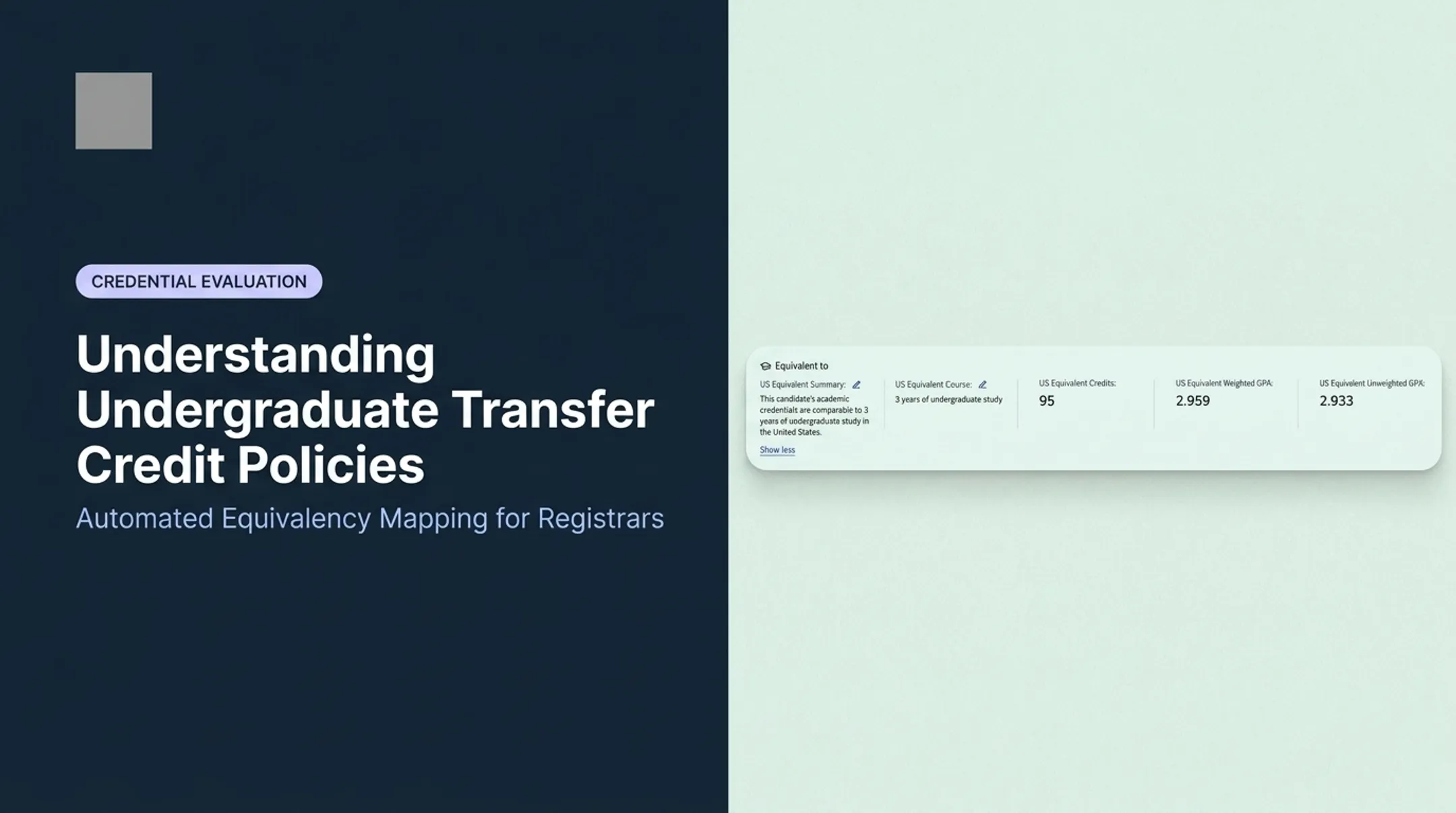 Understanding Undergraduate Transfer Credit Policies