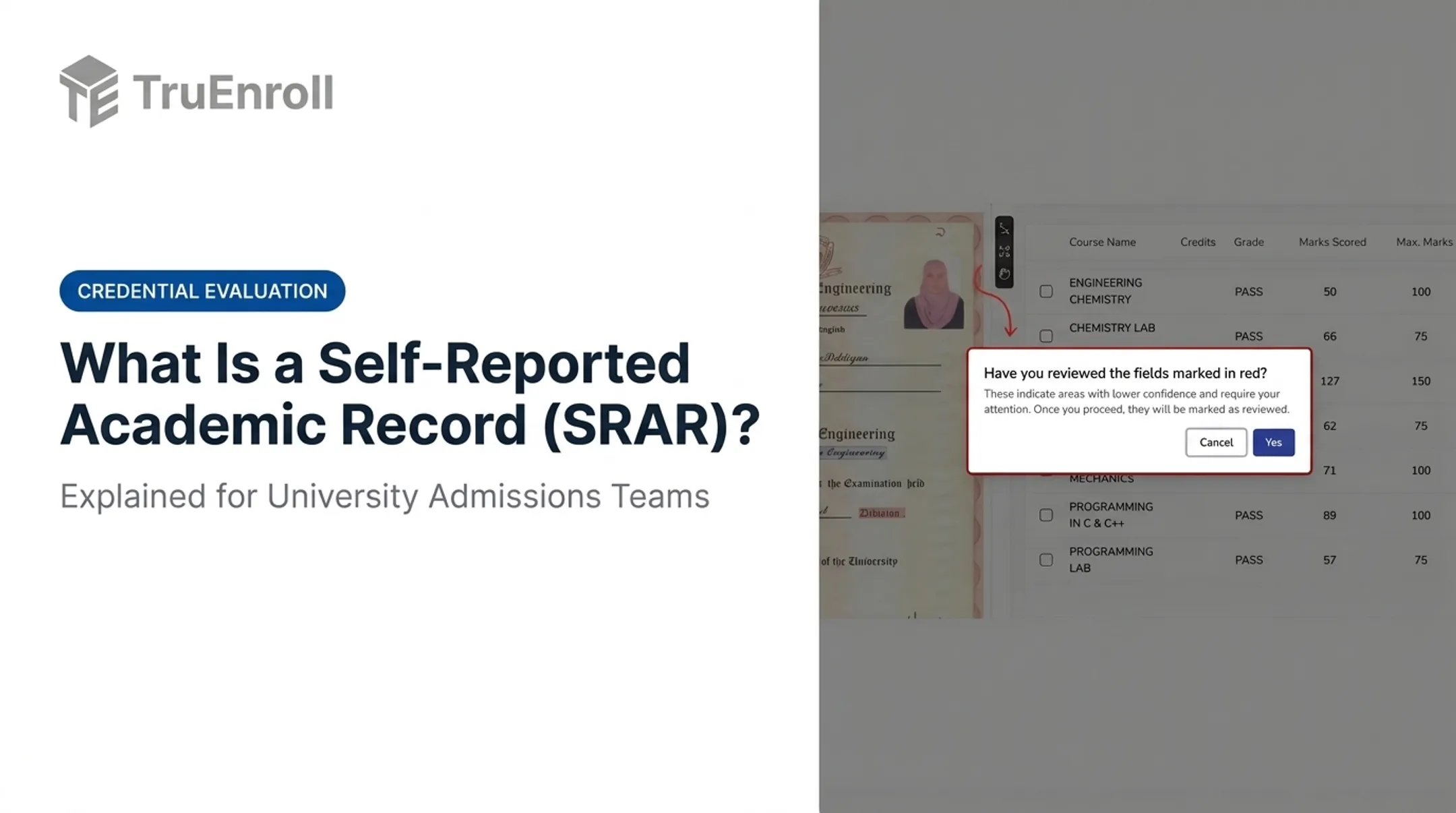 What Is a Self-Reported Academic Record (SRAR)?
