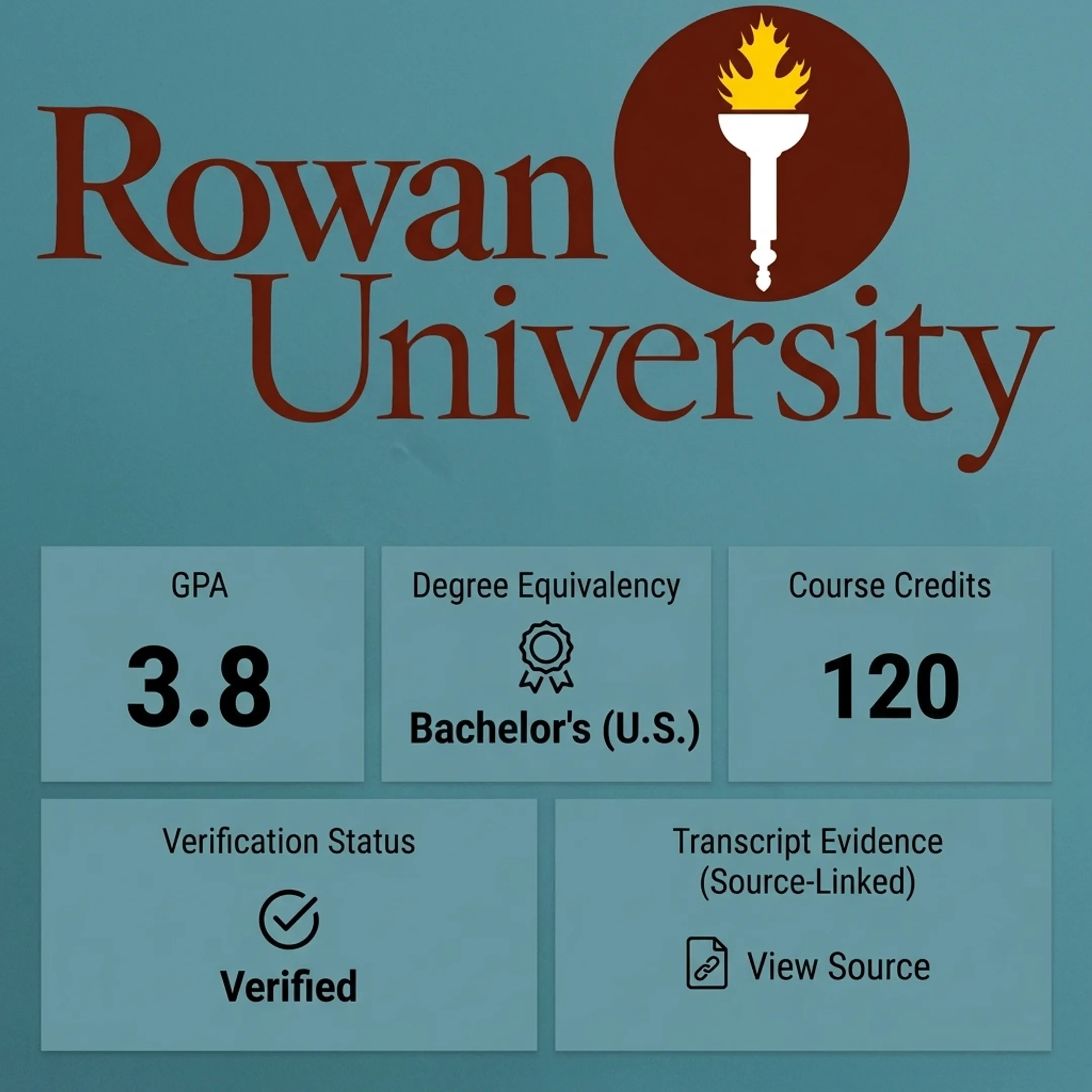 Structured credential evaluation results linked to an original academic transcript
