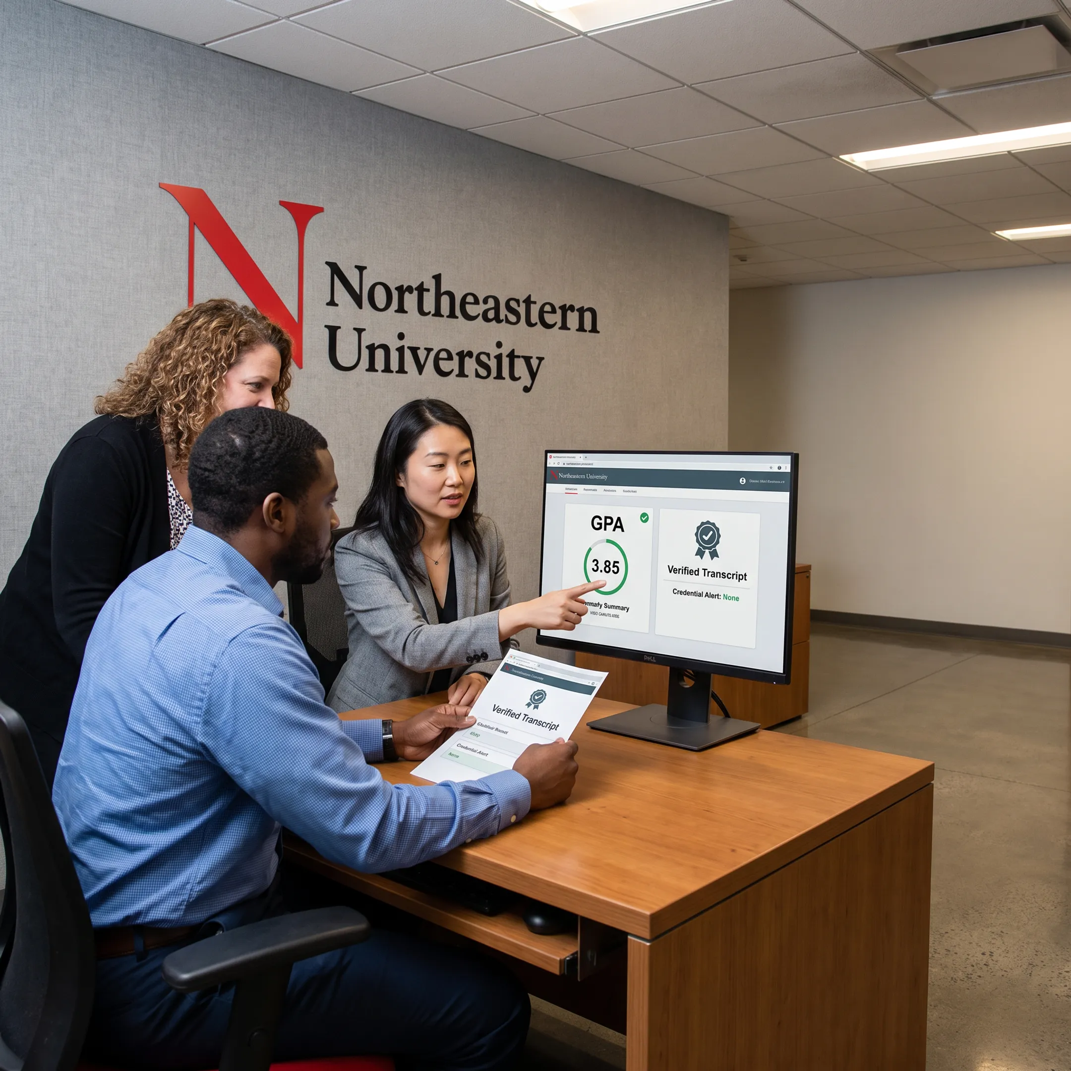 AI platform reviewing academic transcripts and verifying GPA credentials