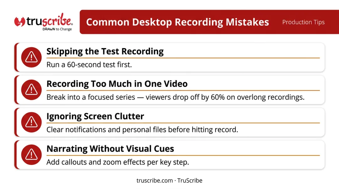 Four common desktop training recording mistakes and how to avoid them