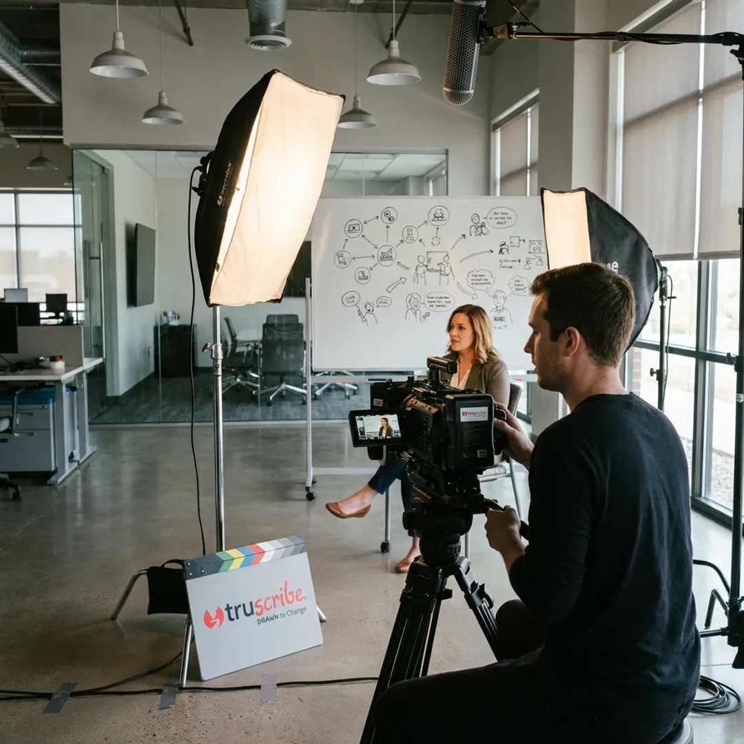 Minneapolis video production crew filming a corporate interview