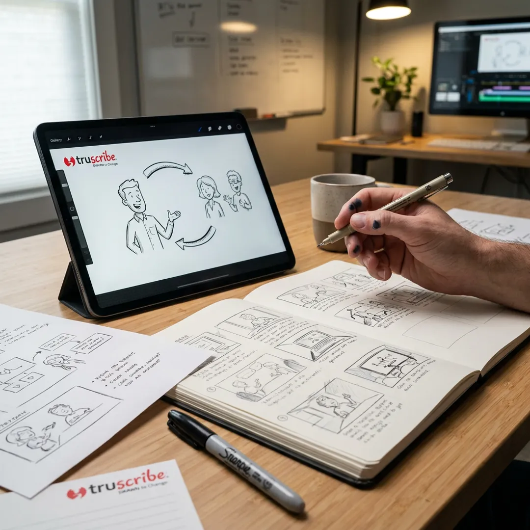 Video marketing storyboard and brochure concept
