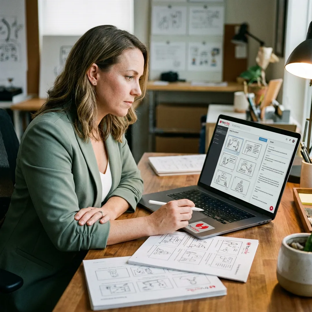 Instructional designer planning digital training content