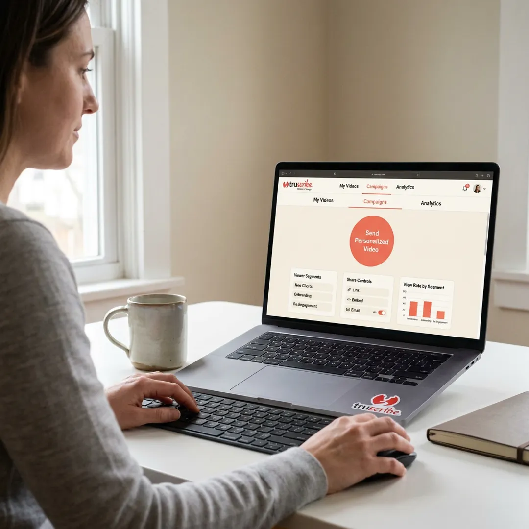 Personalized video platform dashboard with recording and sharing tools
