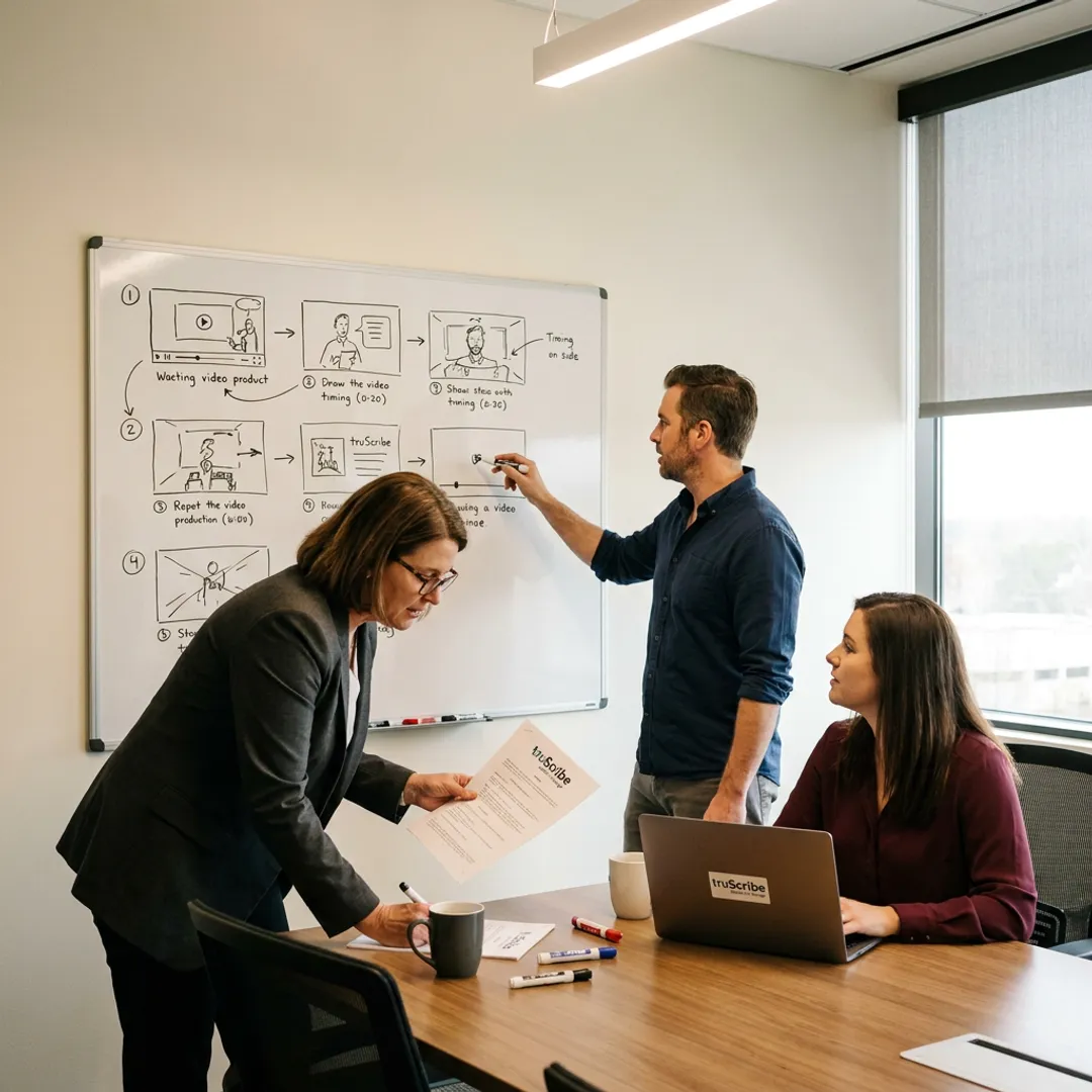 Team planning corporate communication storyboard