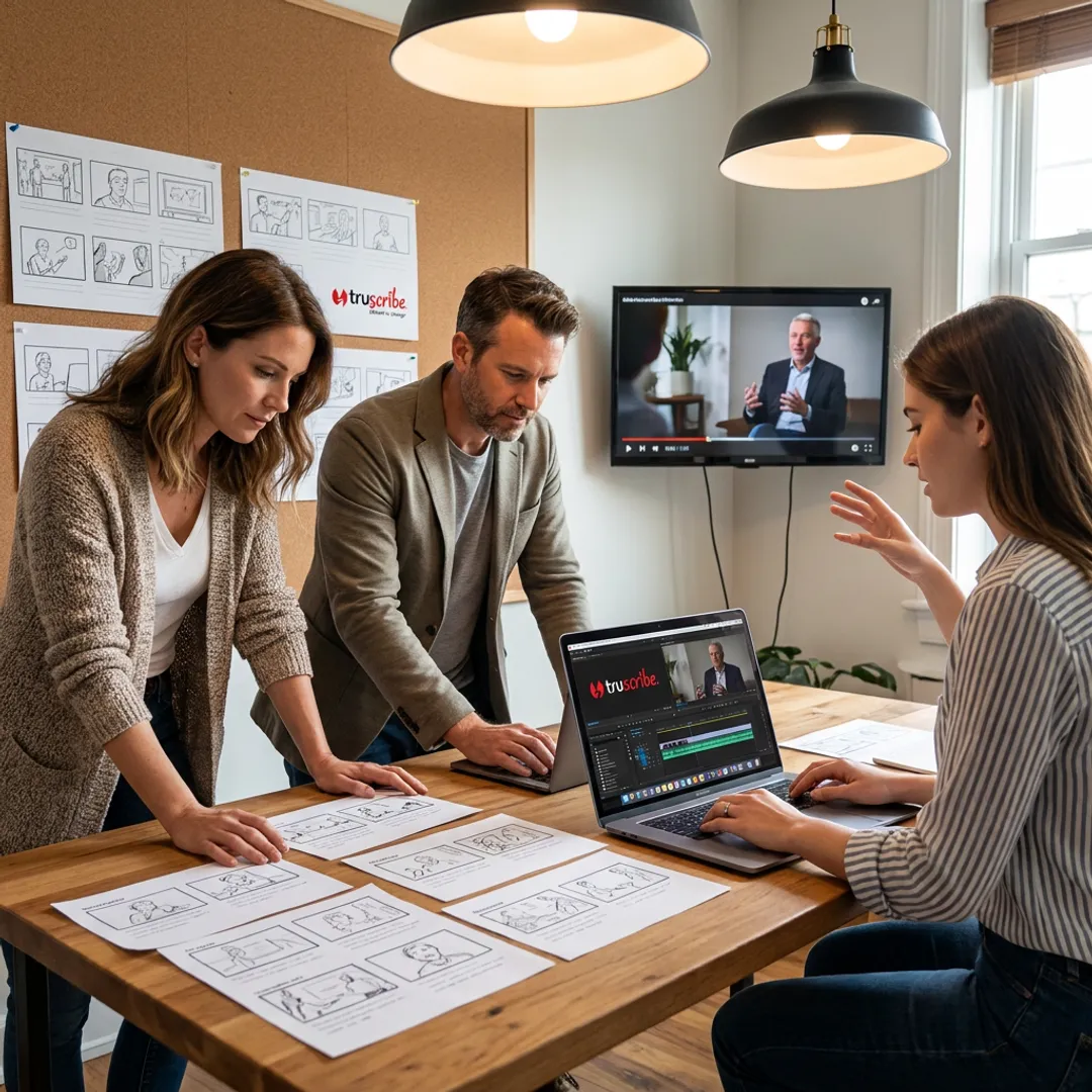 Team editing a documentary-style corporate video