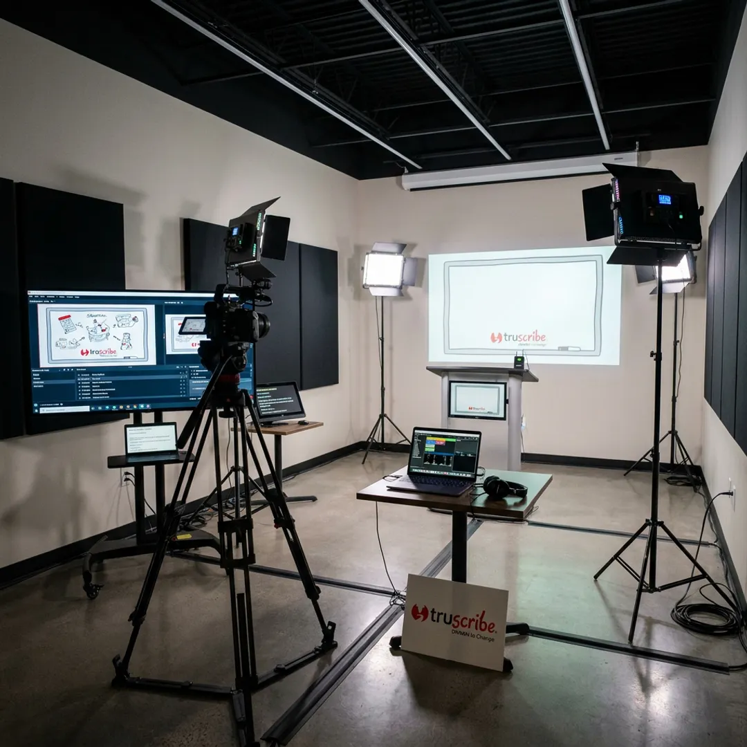 Virtual event video production and live streaming setup