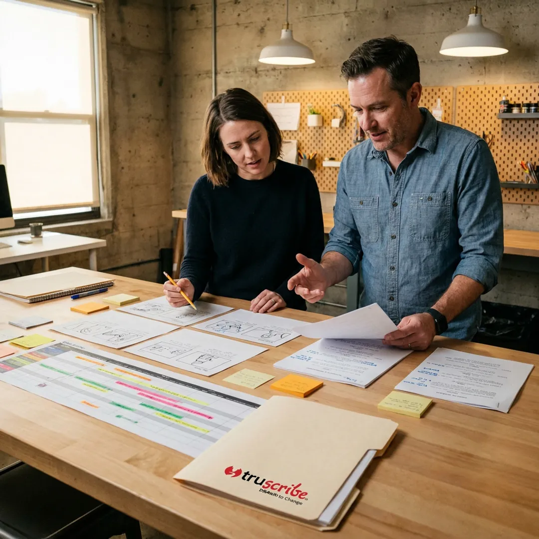 B2B video production storyboard review