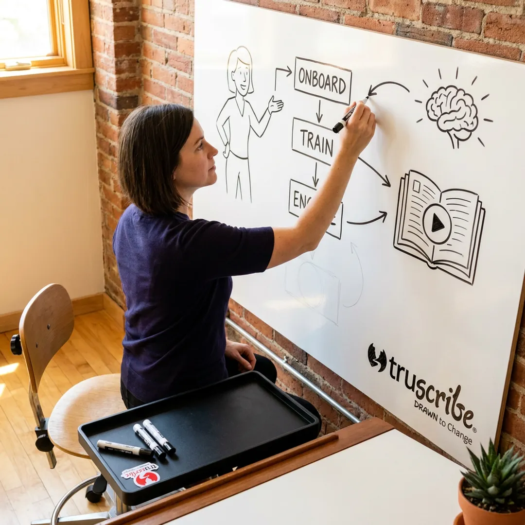 Custom enterprise video production with whiteboard illustration