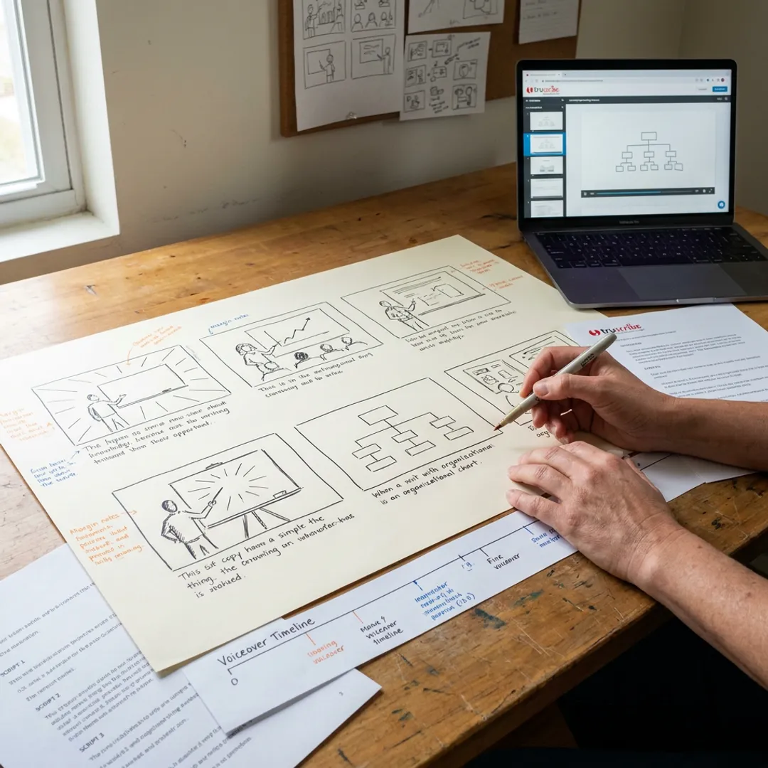 Storyboard for animated eLearning video production