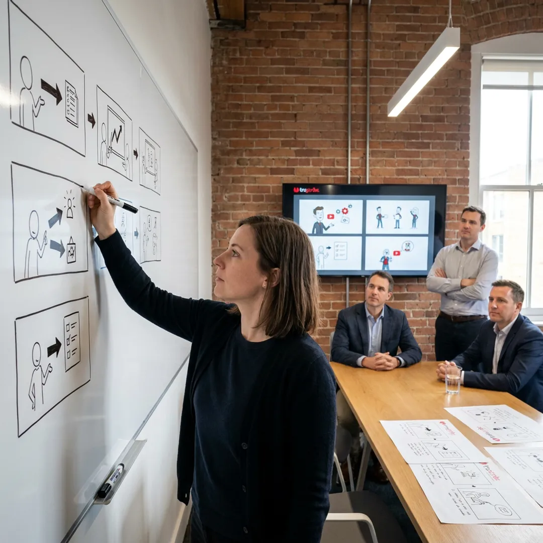 Corporate whiteboard animation explainer video in production